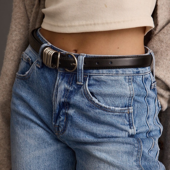 12th Tribe Rogue Black Genuine Leather Belt Size M/LM/L